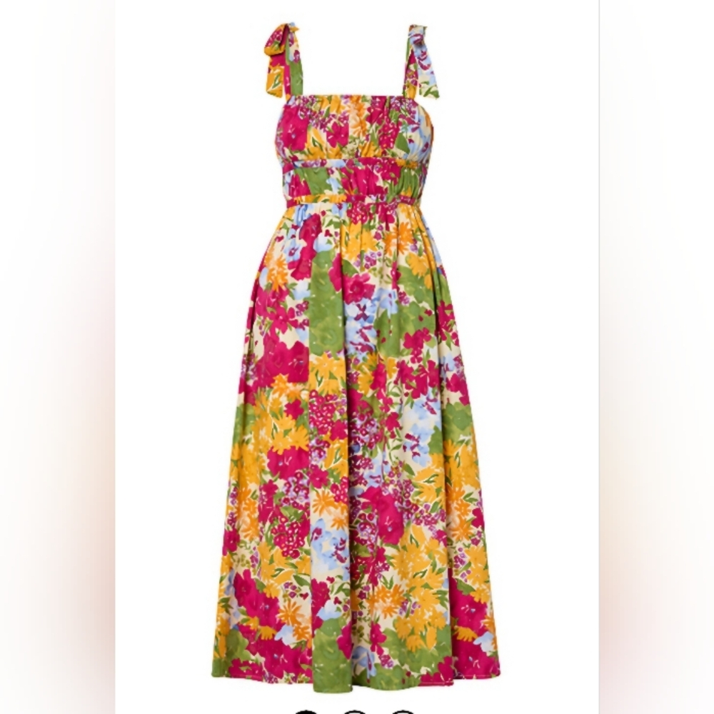 Floral Multicolor Woman's Sun Dress By Olivia Grey Retail $108.00 NWT